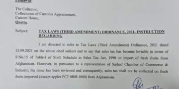 Afghanistan welcomes Pakistan’s decision to abolish taxes on fresh fruits