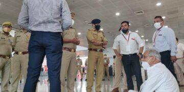 Chattisgarh CM lodges protest after being stopped at Lucknow airport