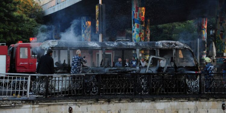 14 Killed in Damascus Army Bus explosion