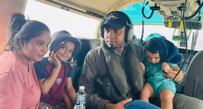 Pakistan Navy evacuates stranded family during HADR operations in Sri Lanka